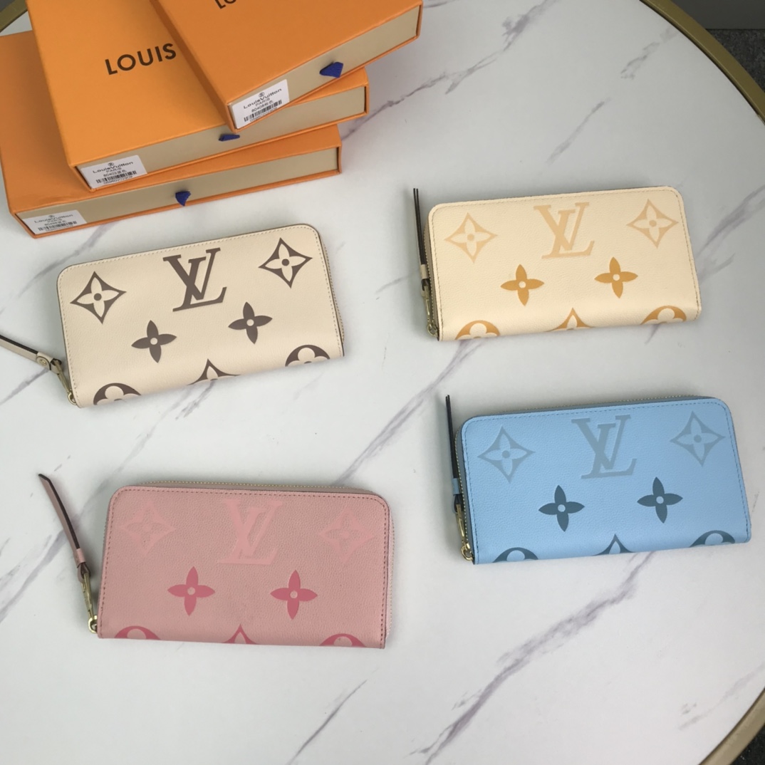 Louis Vuitton Zippy Wallet Pink/Blue/Brown