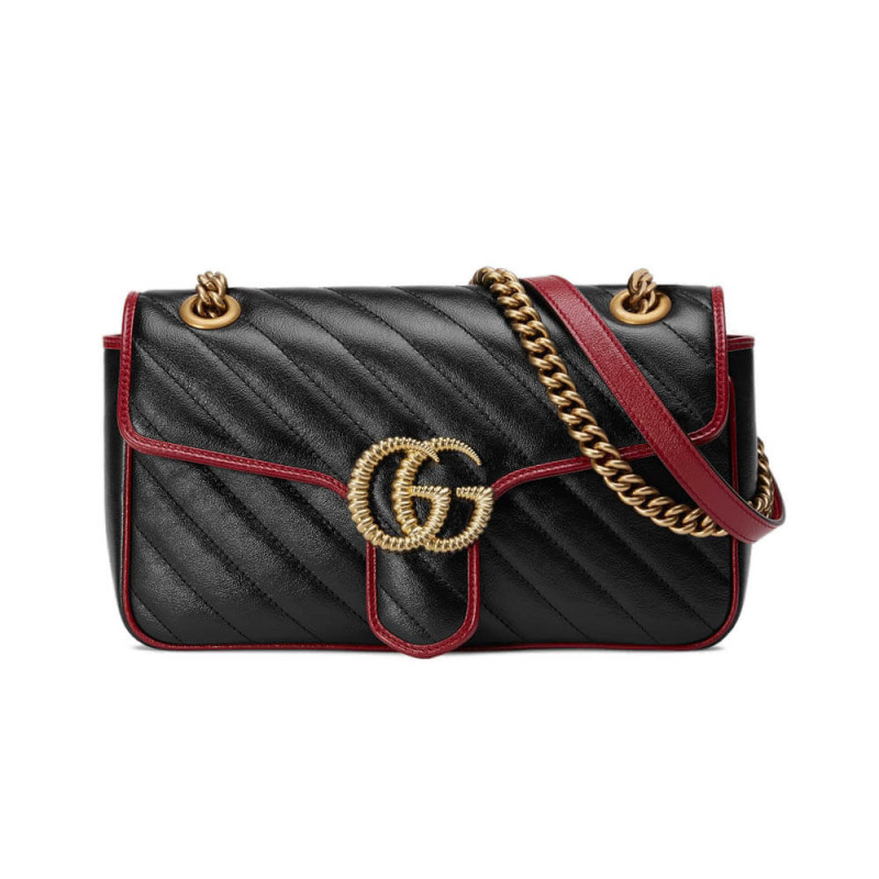 Gucci GG Marmont Bolso de hombro pequeño 443497 Negro